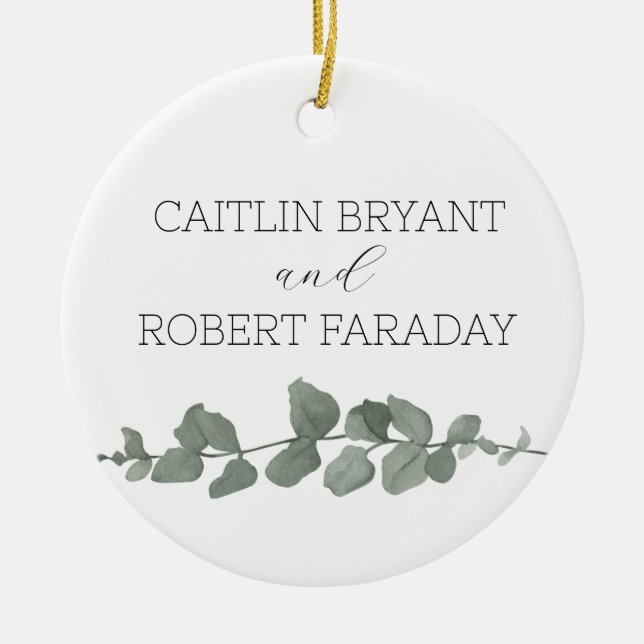 Greenery Modern Bröllop Julgransprydnad Keramik (Framsidan)