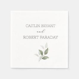 Greenery Modern Bröllop Pappersservett