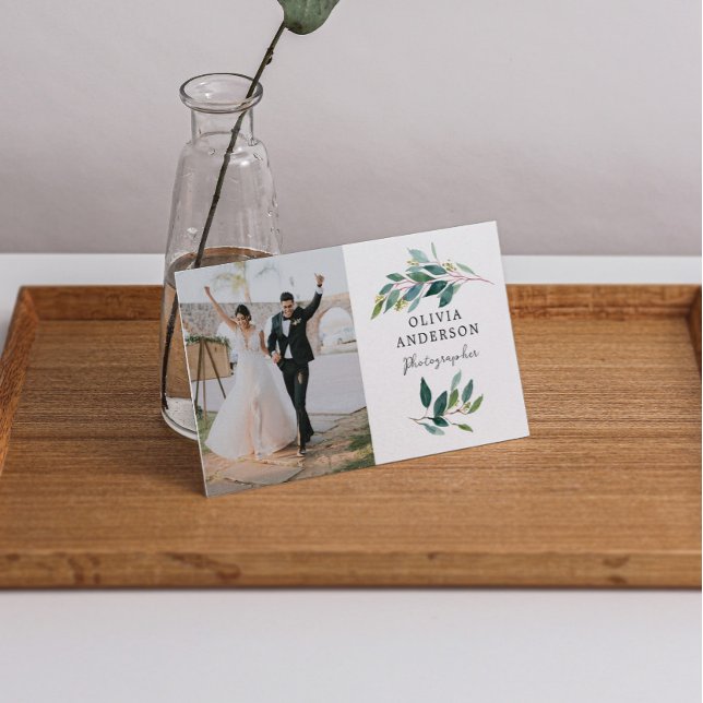 Greenery Modern Photo Affärskort Visitkort (Skapare uppladdad)