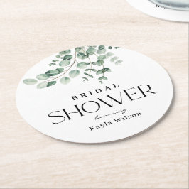 Greenery Möhippa Baby Shower Coed Shower Underlägg Papper Rund