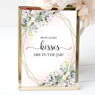 Greenery Möhippa Hur många Kisses-tecken Poster