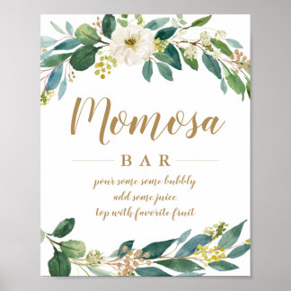 Greenery Momosa Pub Sign Poster