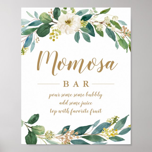 Greenery Momosa Pub Sign Poster (Framsidan)
