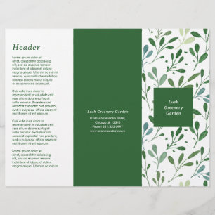 Greenery Mönster Modern Trifold Brochure