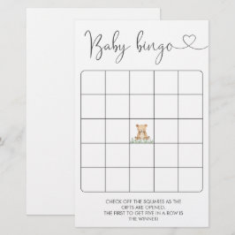 Greenery Nalle Baby Shower Bingo Game