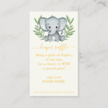 Greenery Neutralt Elephant Diaper Raffle-hölje