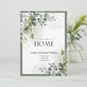 Greenery New Home Flytta annons Adress Julkort