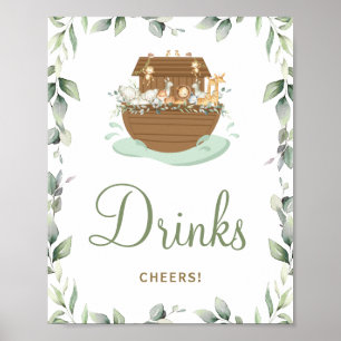 Greenery Noahs babyskor i Ark från födelsedagskyck Poster