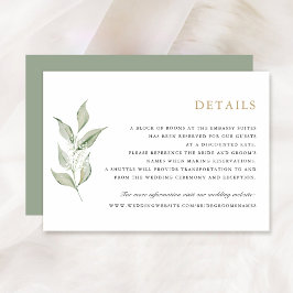 Greenery Olive Gren Baby's Band Bröllop Detail Inbjudningar
