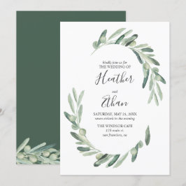 Greenery Olive Modern Handskriftlig Teckensnitt Br Inbjudningar