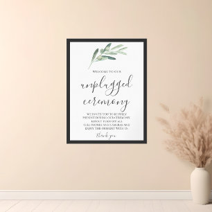 Greenery Olive Olive Unplugged Bröllop-tecken Poster