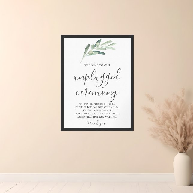 Greenery Olive Olive Unplugged Bröllop-tecken Poster (Skapare uppladdad)