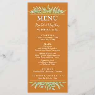 Greenery on Ochre Fall Wedding Meny