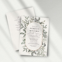 Greenery Oval Ivory OSA QR-koden Bröllop Ro Guld