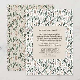 Greenery Par Drop in Baby Sprinkle Inbjudningar