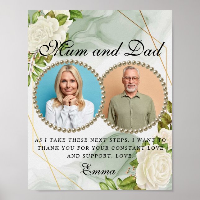 Greenery Parents of the Bride Tack Gift Poster (Framsidan)