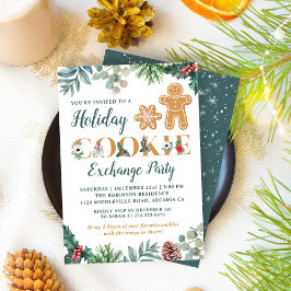 Greenery Pepparkaksgubbes Cookie Exchange Party Inbjudningar