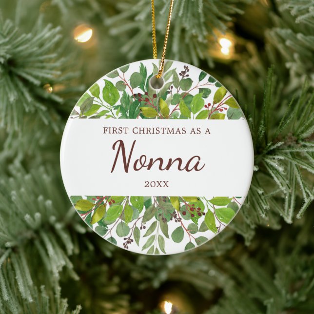 Greenery Personlig Första jul som en nonna Julgransprydnad Keramik (Träd)
