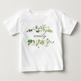 Greenery Personlig Namn Baby T-shirt