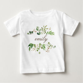 Greenery Personlig Namn Baby Tee