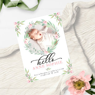 Greenery Photo Bircement & Tack you Card Julkort