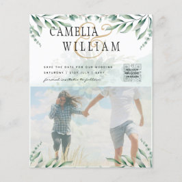Greenery PHOTO WEDDING INVITATION Eucalyptus Flygblad