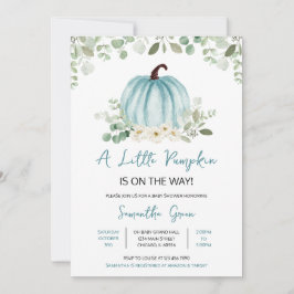 Greenery Pumpkin Baby Shower Inbjudningar
