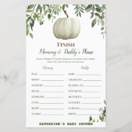 Greenery Pumpkin Baby Shower-spel UTRYCKT