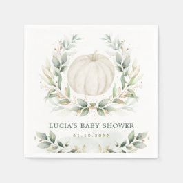 Greenery Pumpkin Fall Autumn Par Baby Shower Pappersservett