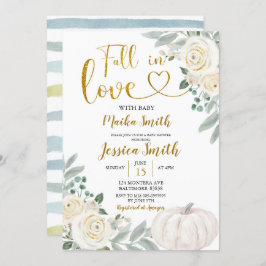 Greenery Pumpkin Fall in Kärlek Baby Shower-inbjud Inbjudningar
