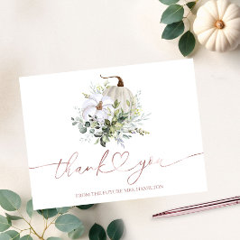 Greenery Pumpkin Fall Möhippa Tack Vykort