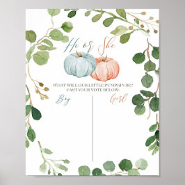 Greenery Pumpkin Rosa Mint och Peach Voting Poster