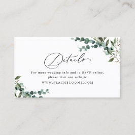 Greenery QR Code Wedding Details Enclosure Card Visitkort