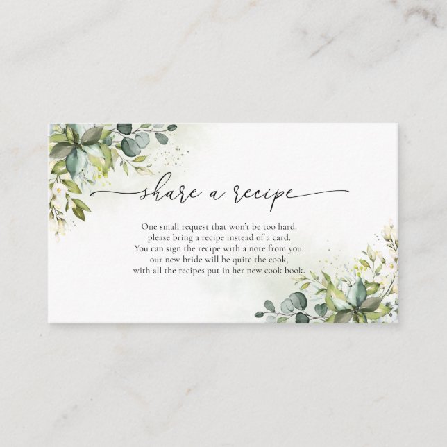 Greenery Recept Förfrågan Kort (Framsida)