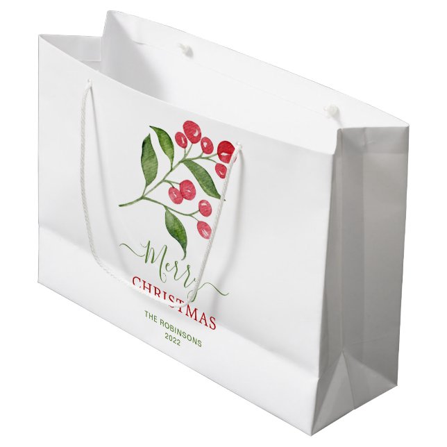 Greenery Red Berries Helgdag jul (Framsidan Vinklad)