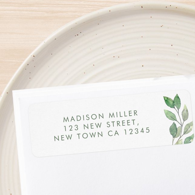 Greenery Return Address Returadress Etikett (Skapare uppladdad)