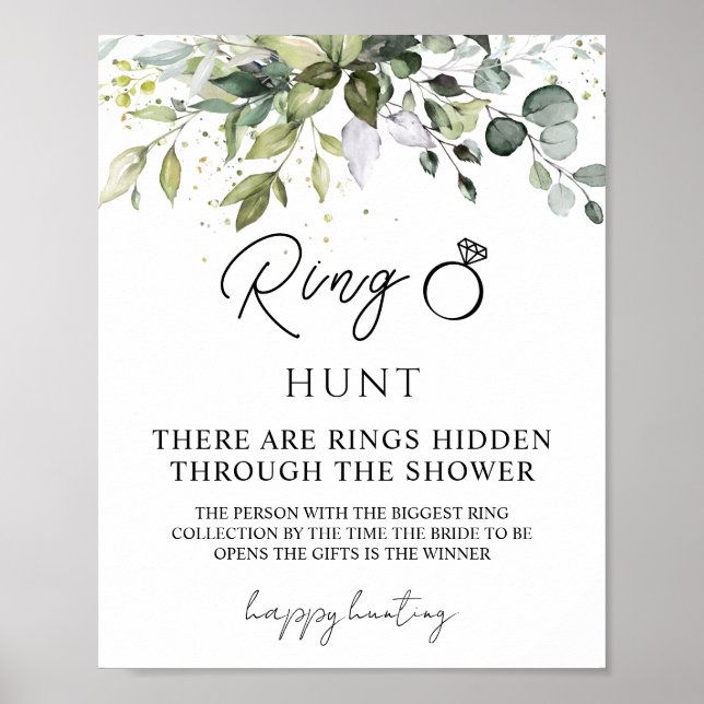 Greenery Ring Hunt Möhippa Game Poster (Framsidan)