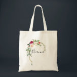 Greenery Rosa  Blommigt Bridesmaid Tote Bag Tygkasse<br><div class="desc">Den här gigantiska rosa  blommigtens brud till säcken är perfektens gåva från bröllop för att presentera dina brudtärnor och maid of honor för ett modernt bröllop. Utformningen av handmålade färger illustrerar vackra rosa-,  - och gulter med gröntens bladverk.</div>