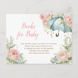Greenery Rosa Blommigt Parbrella Bokar för Baby Vykort
