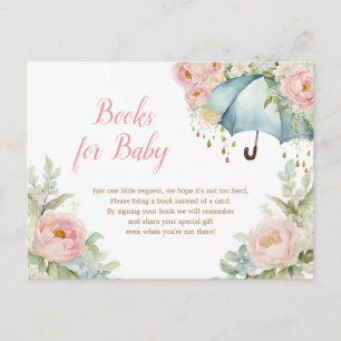Greenery Rosa Blommigt Parbrella Bokar för Baby Vykort