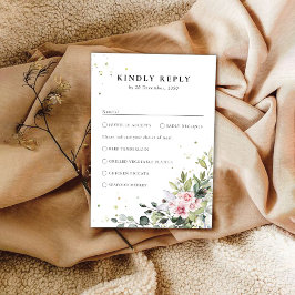 Greenery  Rosa Bröllop OSA Card Kort