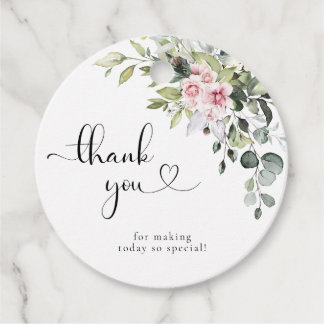 Greenery Rosa ros Baby Shower Märkre  Gåvor Etiketter