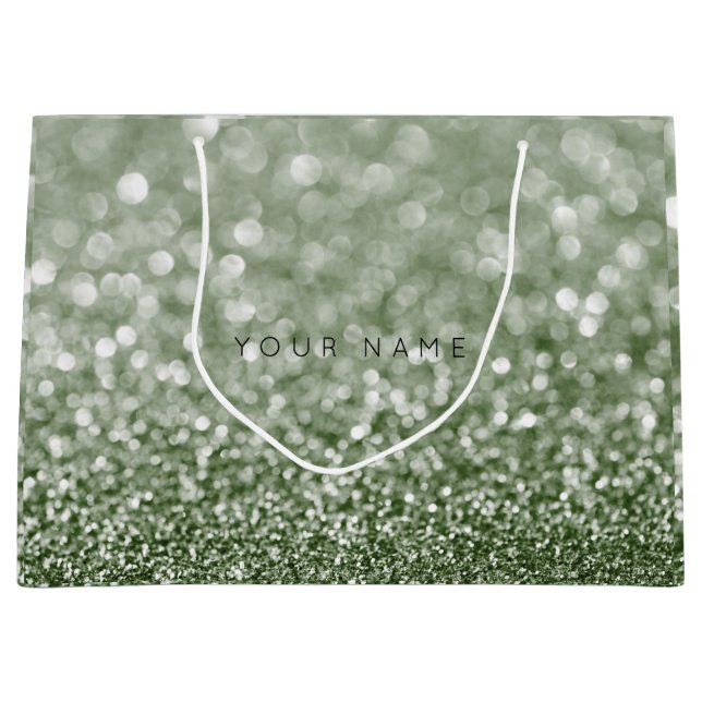 Greenery Rosmarin Cali Grönt Glitter Favor Gift (Framsidan)