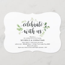 Greenery rustic Bröllop Rehearsal Dinner Inbjudan