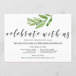 Greenery Rustic Bröllop Rehearsal och Middag Inbjudningar