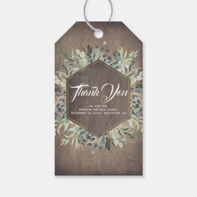 Greenery Rustic Land Tack Presentetikett (Framsidan)