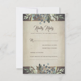 Greenery Rustic Landsbyggsbröllop OSA Kort