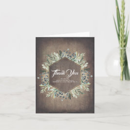 Greenery Rustic Landsbyggsbröllop Tack Kort