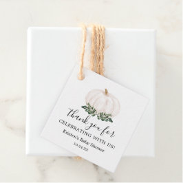 Greenery Rustic Little Pumpkin Baby Shower Favor T Gåvor Etiketter