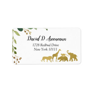 Greenery Safari Animal Address Label Adressetikett